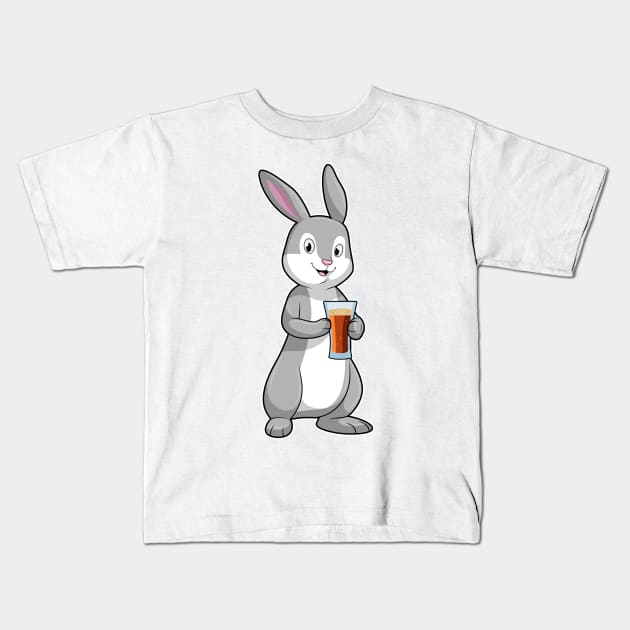 Rabbit with Drink Kids T-Shirt by Markus Schnabel